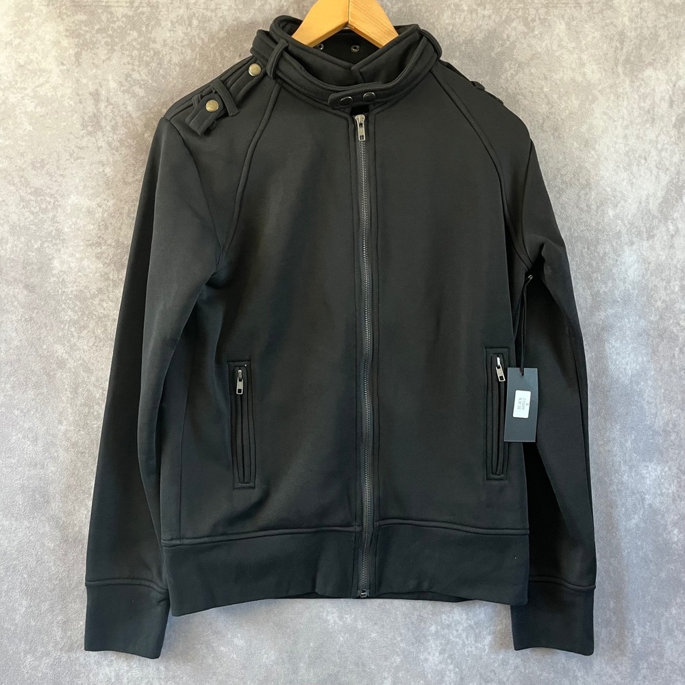 Carapace Moto Jacket Women Medium Black Cotton Full Zip Epaulette Biker NEW